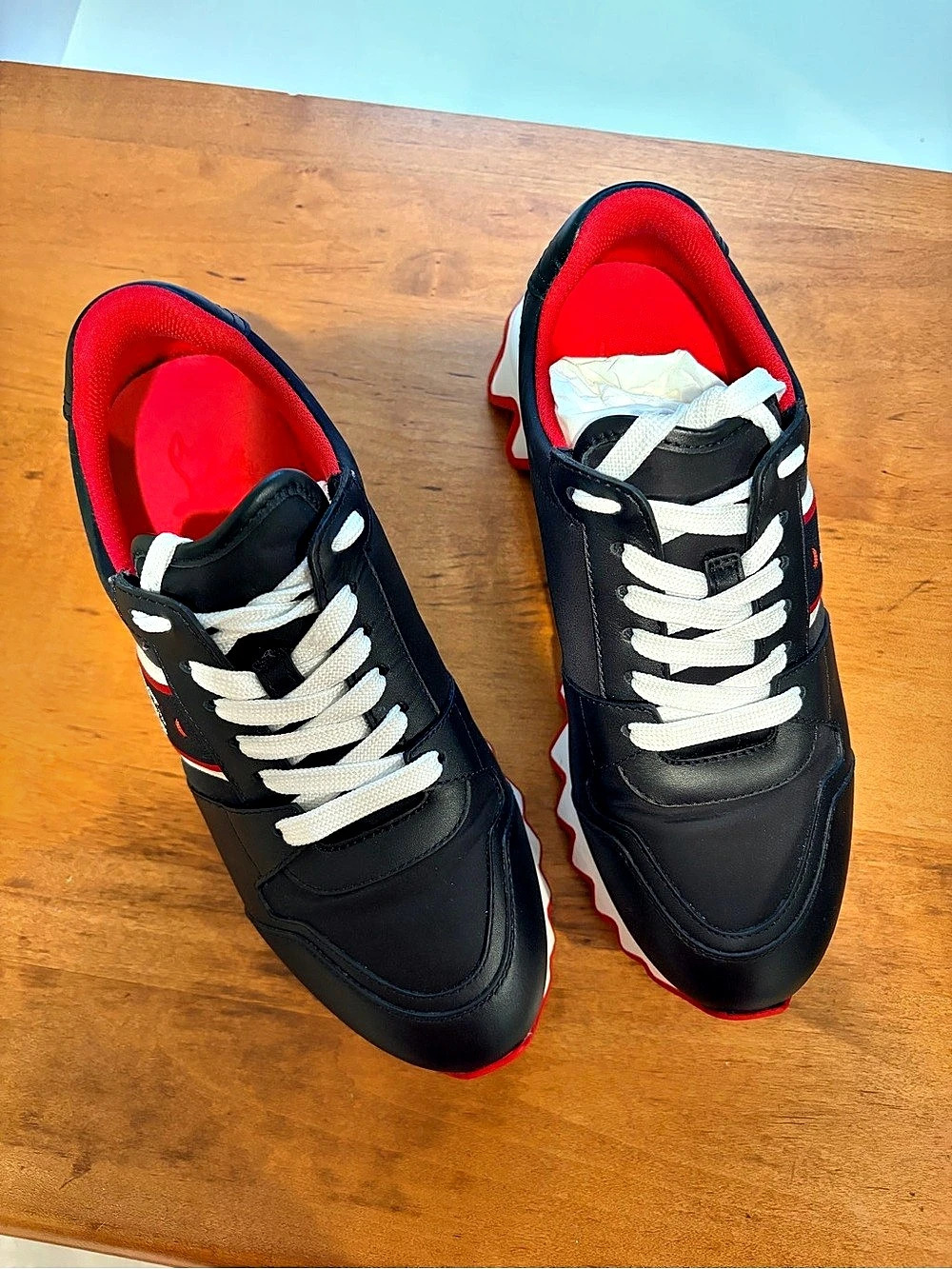 Christian Louboutin Nastoshark Donna Flat Black & Red EU 37 Like New